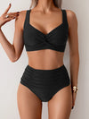 Nicoletta | Bandeau-bikini med rynkad tyg