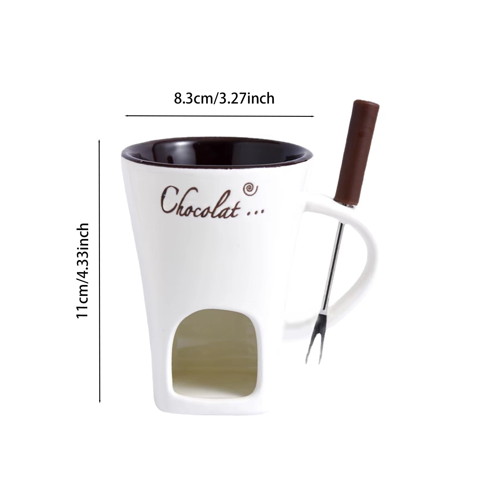 130Ml Ceramic Fondue Mug Chocolate Fondue Pot Cheese Butter Warmer Hot Pot Chocolate Cheese Melt Pot Kitchen Tool